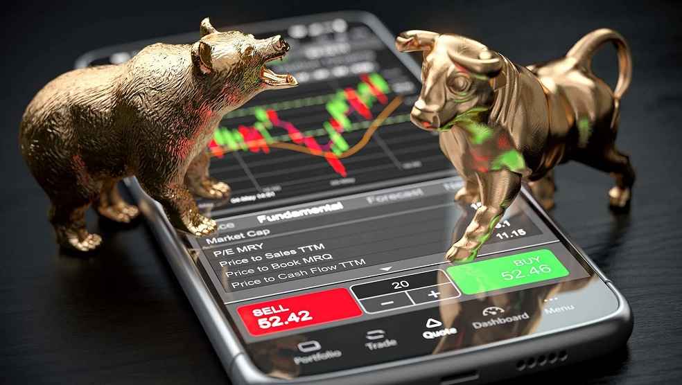 Golden-bull-and-bear-stock market
